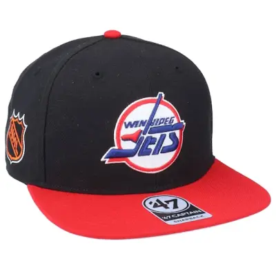 47 Brand - NHL Svart snapback Keps - Hatstore Exclusive x Winnipeg Jets Sure Shot Two Tone Captain Black/Red Snapback @ Hatstore