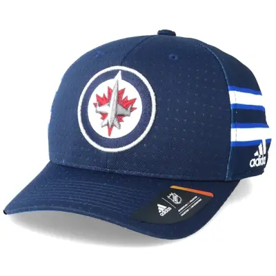 Adidas - NHL Blå flexfit Keps - Winnipeg Jets Locker Room Structured Navy Flexfit @ Hatstore