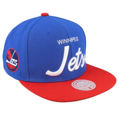 Mitchell&Ness - NHL Blå snapback Keps - Winnipeg Jets Vintage Script Blue/Red Snapback @ Hatstore