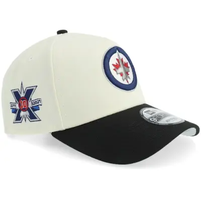 New Era - NHL Vit adjustable Keps - Hatstore Exclusive x Winnipeg Jets 9FORTY 10 Anniversary Chrome/Black A-frame Adjustable @ Hatstore