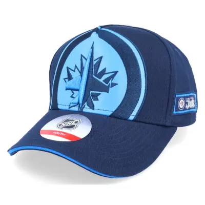 Outerstuff - NHL Blå adjustable Keps - Kids Winnipeg Jets Big-Face Precurved College Navy Adjustable @ Hatstore