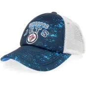 Outerstuff - NHL Blå trucker Keps - Kids Winnipeg Jets Top Player Nav/White A-frame Trucker @ Hatstore