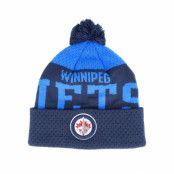 Outerstuff - NHL Blå pom Beanie - Kids Winnipeg Jets Stretchark Knit Navy/Royal Pom @ Hatstore