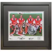 Arsenal Signerad Tavla Famous Back 4