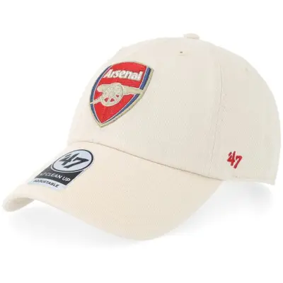 47 Brand - Football Beige unconstructed Keps - Arsenal Clean Up Natural Dad Cap @ Hatstore