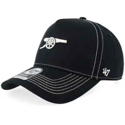 47 Brand - Football Svart adjustable Keps - Arsenal Contrast Stitch Mvp Black A-frame Adjustable @ Hatstore