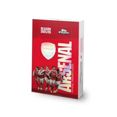 Topps - Svart Trading Cards - Arsenal Chrome 2025-26 Deck Box - 16 Packs (64 Cards) @ Hatstore