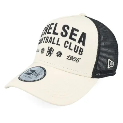 New Era - Football Beige trucker Keps - Chelsea Seasonal Light Chrome/Black A-frame Trucker @ Hatstore