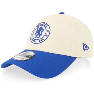 New Era - Football Beige unconstructed Keps - Chelsea Seasonal Contrast 9FORTY Light Terracotta/Royal Dad Cap @ Hatstore