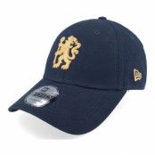 New Era - Football Blå adjustable Keps - Chelsea Brushed Cotton 9FORTY Navy Adjustable @ Hatstore