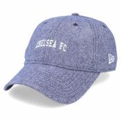 New Era - Football Blå adjustable Keps - Chelsea Herringbone Wordmark Dad Cap 9Twenty Navy Adjustable @ Hatstore