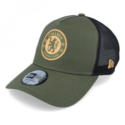 New Era - Football Grön trucker Keps - Chelsea Seasonal Olive/Black A-Frame Trucker @ Hatstore