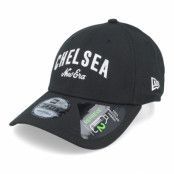 New Era - Football Svart adjustable Keps - Chelsea Wordmark 9FORTY Black/White Adjustable @ Hatstore