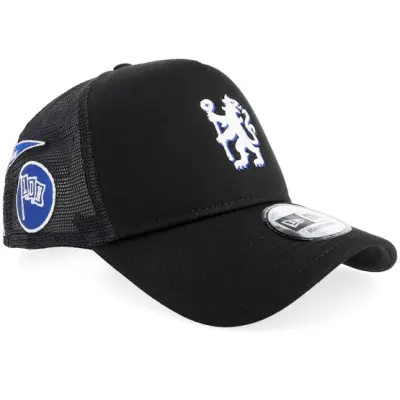 New Era - Football Svart trucker Keps - Chelsea Patch Black A-Frame Trucker @ Hatstore