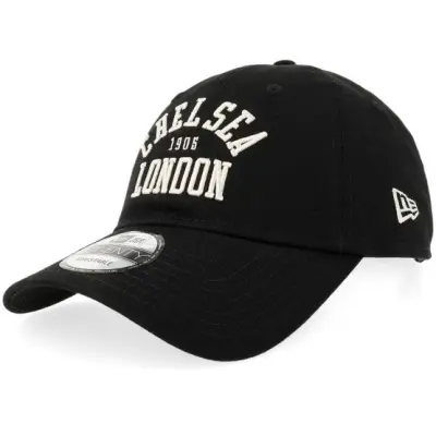 New Era - Football Svart unconstructed Keps - Chelsea Wordmark 9TWENTY Black/Terracotta Dad Cap @ Hatstore
