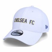 New Era - Football Vit adjustable Keps - Chelsea Cotton Wordmark 9FORTY White Adjustable @ Hatstore