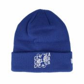 New Era - Football Blå cuff Beanie - Chelsea Wordmark Overlay Royal/White Cuff @ Hatstore