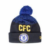 New Era - Football Blå pom Beanie - Chelsea Marl Wordmark Beanie Navy Pom @ Hatstore