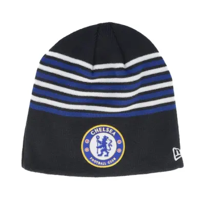 New Era - Football Blå traditionalbeanie Beanie - Chelsea Stripe Skull Navy Beanie @ Hatstore