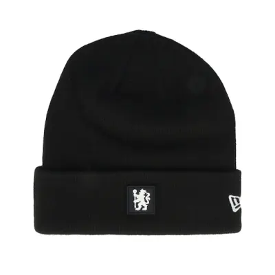 New Era - Football Svart cuff Beanie - Chelsea Rubber Lion Black Cuff @ Hatstore