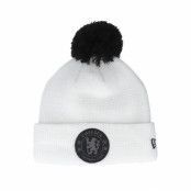 New Era - Football Vit pom Beanie - Chelsea Waffle Bobble White Pom @ Hatstore