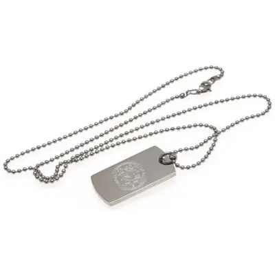 Leicester City Dog Tag med Kedja Graverad