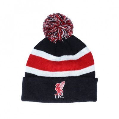 47 Brand - Football Blå pom Beanie - Liverpool Breakaway Navy/Red Pom @ Hatstore
