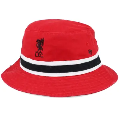 47 Brand - Football Röd bucket Hatt - Liverpool Striped Red/Black Bucket @ Hatstore