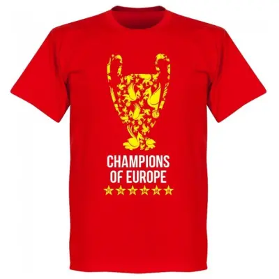 Liverpool T-shirt Trophy Champions of Europe Barn Röd 1-2 år