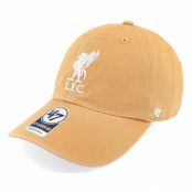 47 Brand - Football Beige unconstructed Keps - Liverpool 47 Clean Up Camel Dad Cap @ Hatstore