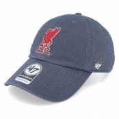 47 Brand - Football Blå unconstructed Keps - Liverpool Clean Up Vintage Navy Dad Cap @ Hatstore