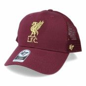 47 Brand - Football Röd trucker Keps - Liverpool Branson Metallic Mvp Dark Maroon/Gold Trucker @ Hatstore