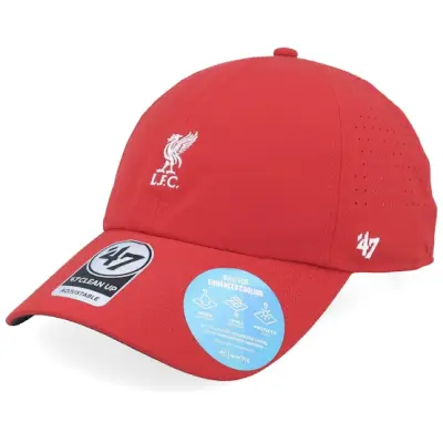 47 Brand - Football Röd unconstructed Keps - Liverpool Flow Clean Up Red Dad Cap @ Hatstore