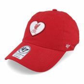 47 Brand - Football Röd unconstructed Keps - Liverpool FC Courtney Clean Up Red Dad Cap @ Hatstore