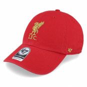 47 Brand - Football Röd unconstructed Keps - Liverpool FC Metallic Clean Up Red Dad Cap @ Hatstore