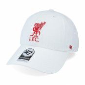 47 Brand - Football Vit unconstructed Keps - Liverpool FC Clean Up White Dad Cap @ Hatstore