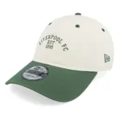 New Era - Football Beige unconstructed Keps - Liverpool Contrast 9TWENTY Ivory/Green Dad Cap @ Hatstore