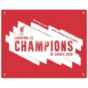 Liverpool Skylt Metall Champions Of Europe