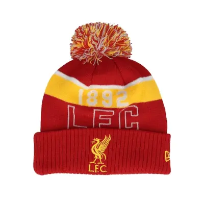 New Era - Football Röd pom Beanie - Kids Liverpool Sport Beanie Scarlet/Yellow Pom @ Hatstore