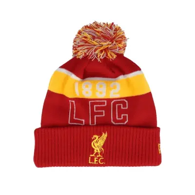 New Era - Football Röd pom Beanie - Liverpool Sport Beanie Scarlet/Yellow Cuff @ Hatstore