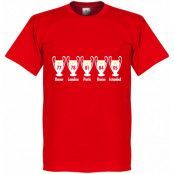 Liverpool T-shirt 5x Trophy Röd L