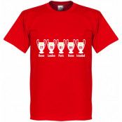 Liverpool T-shirt 5x Trophy Röd XS