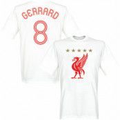 Liverpool T-shirt Gerrard Euro White Steven Gerrard Vit XXL