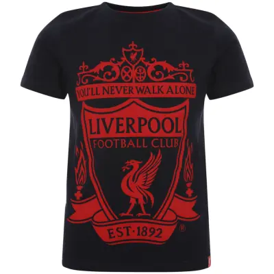 Liverpool T-shirt Junior Crest Navy 5-6 år