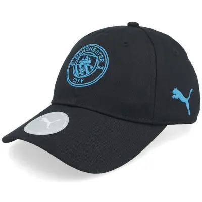 Puma - Football Svart unconstructed Keps - Kids Manchester City Cap Black/Blue Dad Cap @ Hatstore