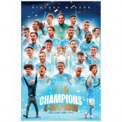 Manchester City Affisch Premier League Champions 194