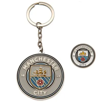 Manchester City Nyckelring och Pin Circle