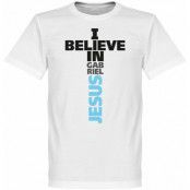 Manchester City T-shirt I Believe in Gabriel Jesus Vit XS