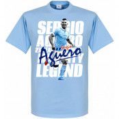 Manchester City T-shirt Legend Sergio Aguero Ljusblå S