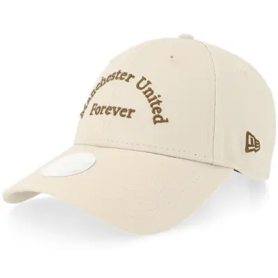 New Era - Football Beige adjustable Keps - Manchester United Womens Wordmark 9FORTY Stone Adjustable @ Hatstore